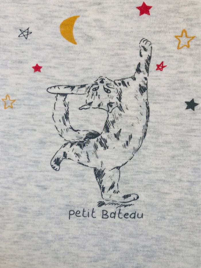 T-shirt sérigraphié chat Petit bateau T-10 ans - photo numéro 3