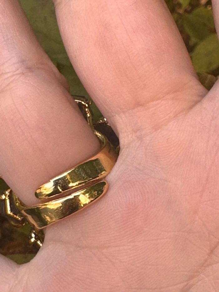 Bague xxl régi habaha Paris aventurine et améthyste serties acier inoxydable or - photo numéro 6