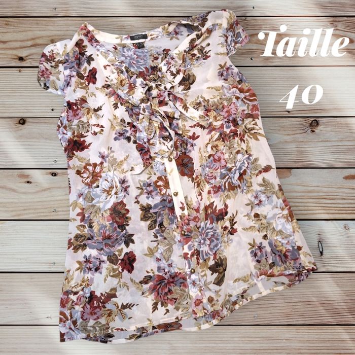 🌸 Blouse fleurie Esprit – Taille 40 🌸