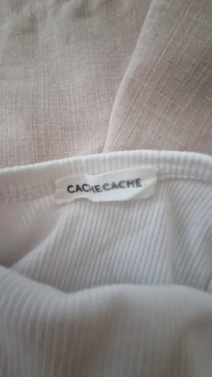 Combi short beige/marron et blanc 36 femme - photo numéro 5