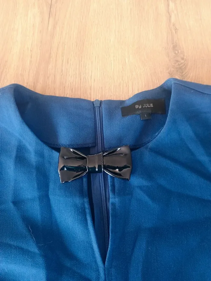 Robe bleu marine marque By Julie taille L - photo numéro 3