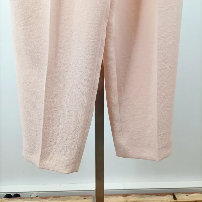 Pantalon carotte rose poudré taille 36 Caroll en 100% polyester chic fluide été A1526 - photo numéro 3