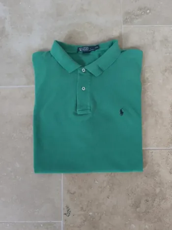 Polo Ralph Lauren homme taille XXL vert logo marine état moyen, tâches et usure