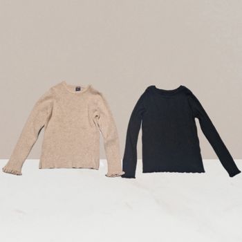 Petits pulls légés Kiabi noir & beige taille 5 ans