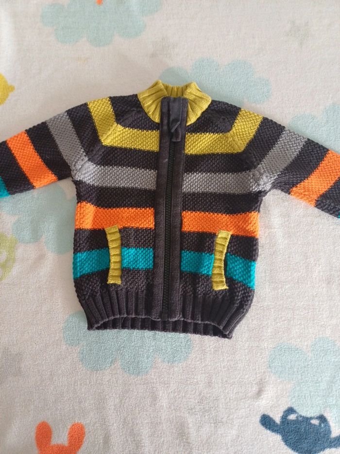 Gilet zippé multicolore 6 mois