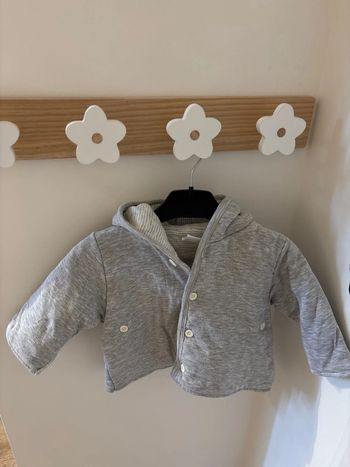 Veste épaisse grise Petit Bateau 3-6 mois