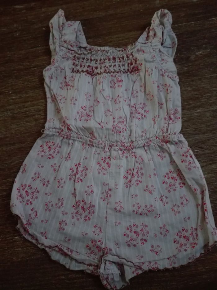 Combishort combinaison été Zara liberty rose bébé fille 9 12 mois