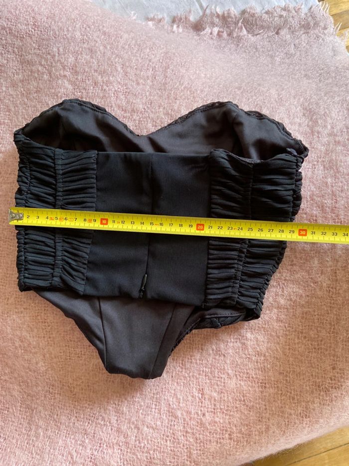 Bustier Bershka noir taille M en tulle plissé - photo numéro 7