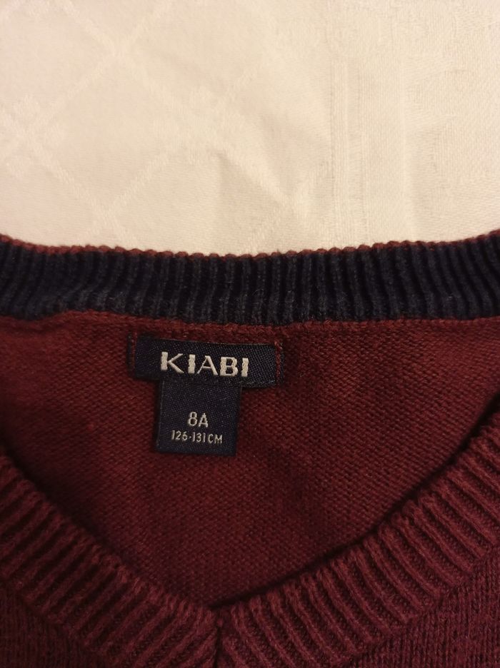 Marque Kiabi pull en laine col v taille 8 ans couleur bordeaux voir photos - photo numéro 4