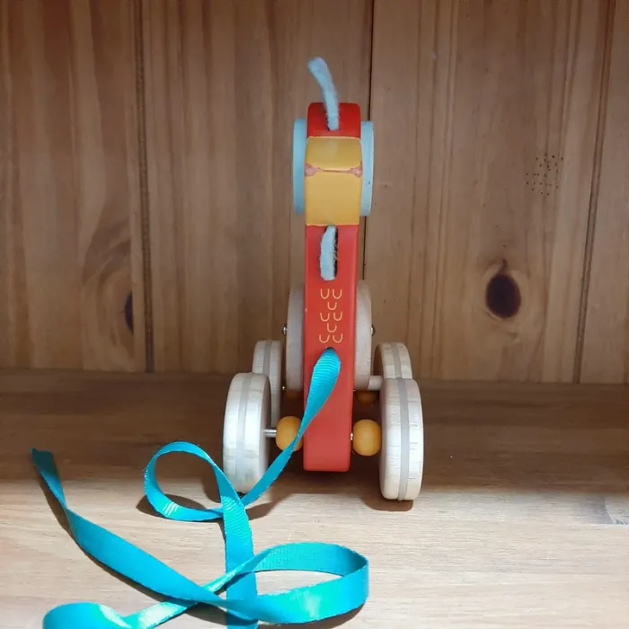 Jouet à tirer Poule Polka en bois - photo numéro 3