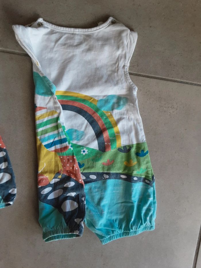 2 combicourts / pyjama été pareil éléphant souris arc-en-ciel T. 18 mois - photo numéro 3