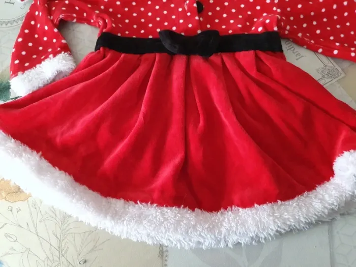 Robe + bonnet Noël 12 mois - photo numéro 2
