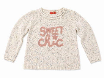 Pull fille, 6 ans , laine mouchetée aux couleurs pastels, motif en relief.