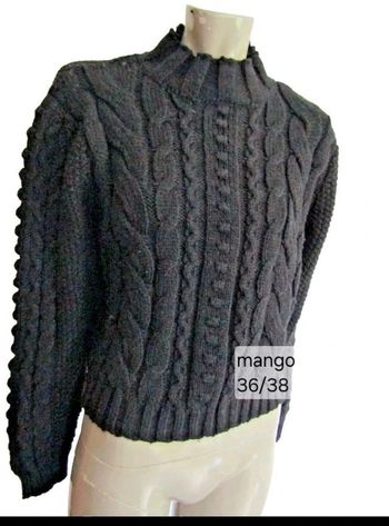 gros pull a torsades coupe courte et oversize marque mango taille indiquée S =36/38