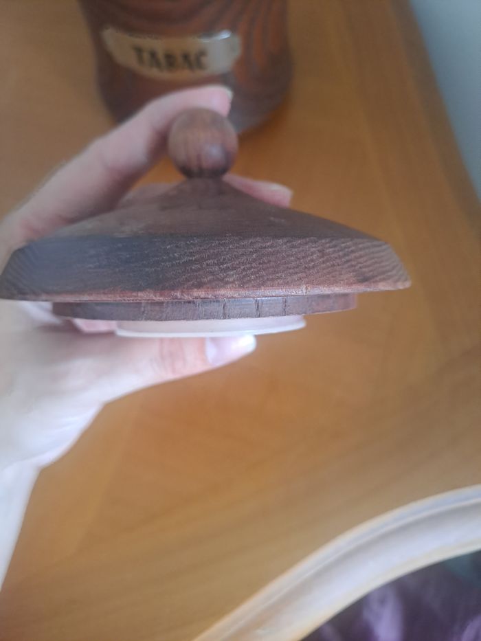 Pot à tabac vintage en bois - photo numéro 7