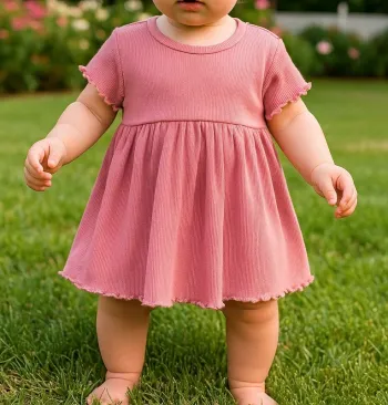 Très belle robe à courte manche pour bébé fille