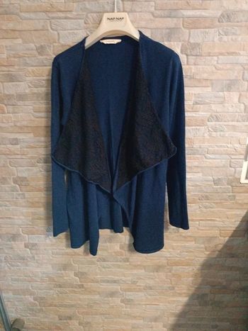 Gilet long ouvert marine Naf Naf 38