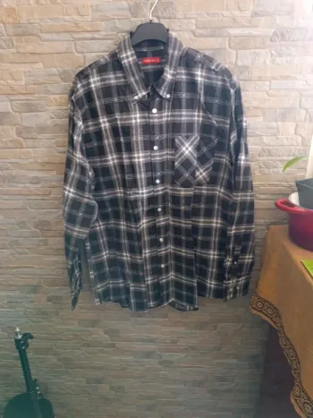Chemise à carreaux gris Tissaia XXL