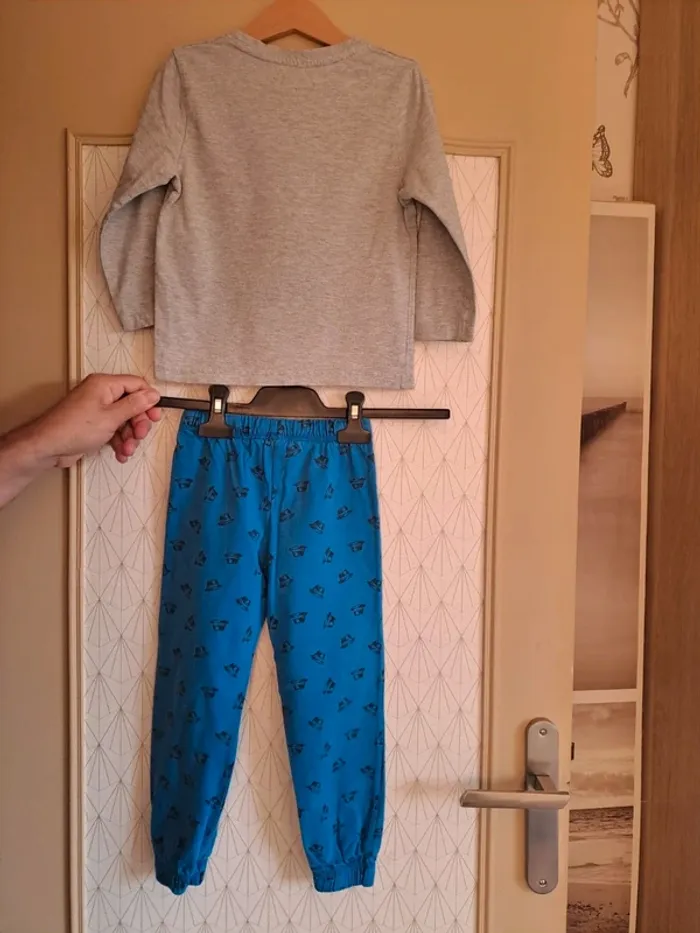 Pyjama garçon orchestra dessin craquelé bleu gris sinon tbe 4 ans - photo numéro 5