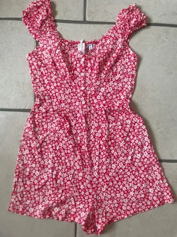 Combi short rouge et blanc