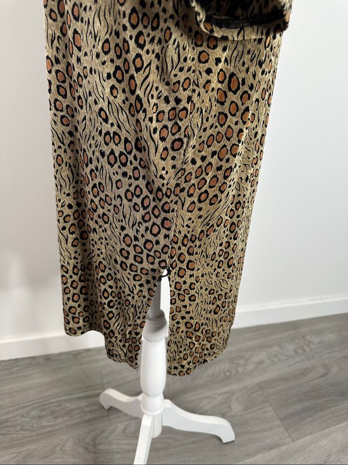 Blouse oversize leopard marron et beige Vintage T46 3XL - photo numéro 5