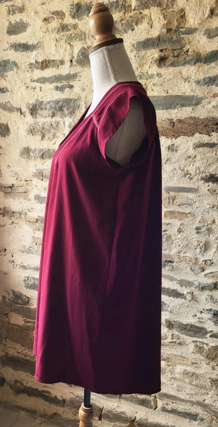 Robe manches courtes bordeaux prune Rue des Abbesses taille 3 ou 38 40 - photo numéro 5
