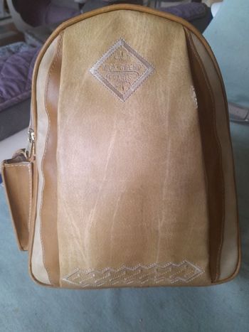 Sac à main/sac à dos beige en simili cuir