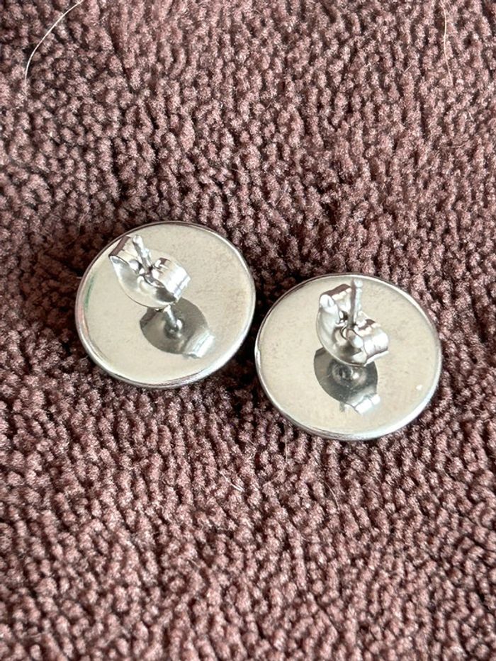Boucles d’oreilles clous cabochon fleurs de pissenlits - photo numéro 4