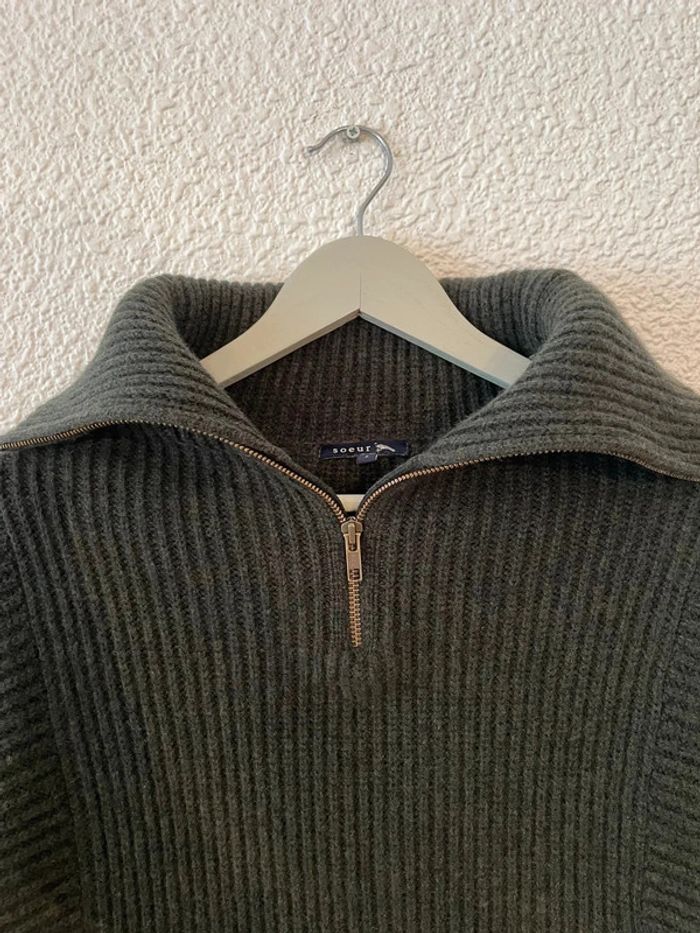 Pull Soeur Nietzsch kaki col camionneur / taille S - photo numéro 4