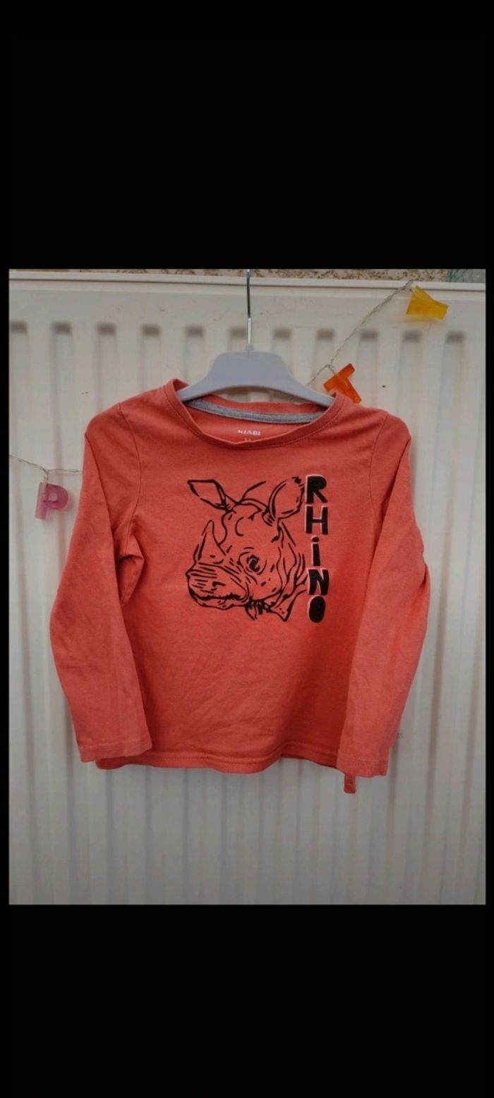 🧡Tee-shirt orange rhino 3 ans Kiabi