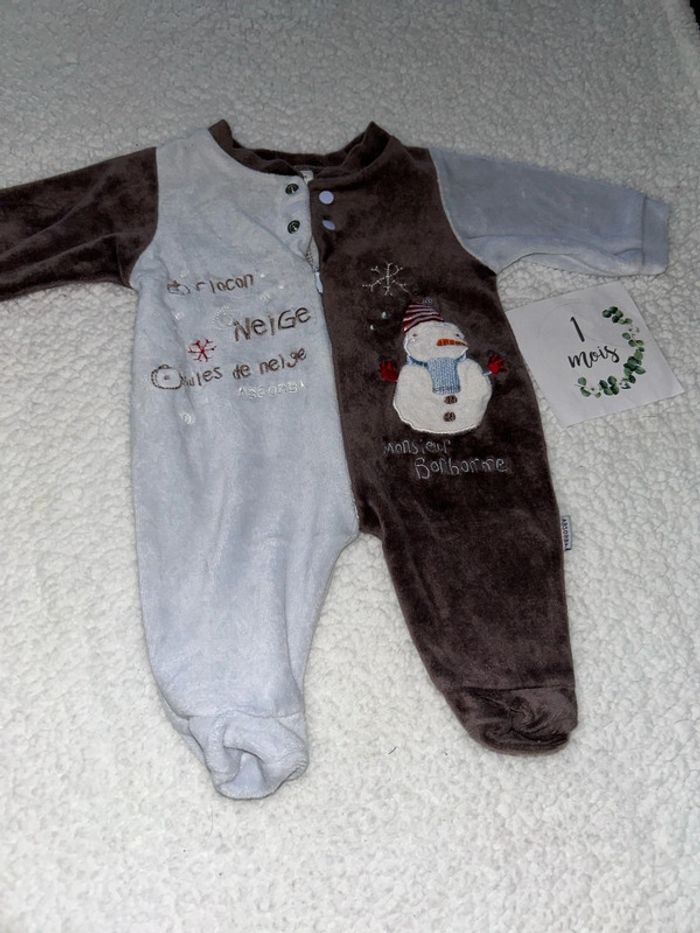 Pyjama bébé bonhomme de neige - photo numéro 2