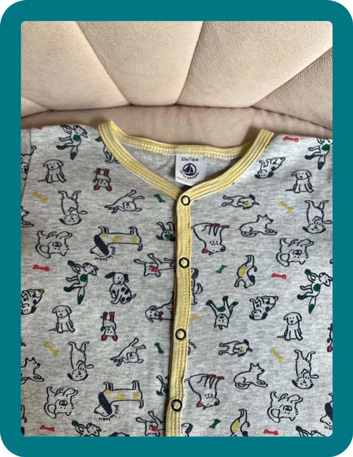 Pyjama petits chiens coton jersey 12 mois - Petit Bateau - photo numéro 2