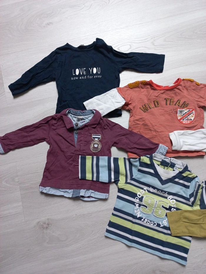 Lot de 6 tee-shirts manches longues 6 mois - photo numéro 2