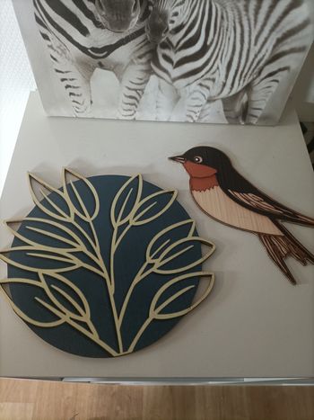 Lot de 2 décorations murales en bois