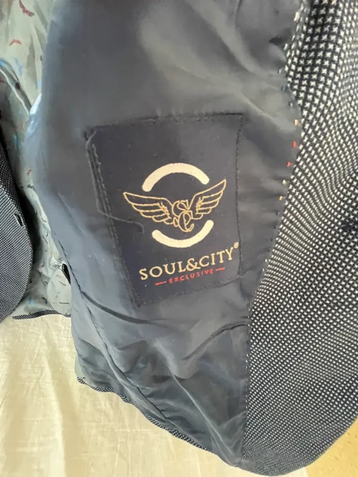 Veste de costume homme Soul & City – Taille 46 – Bleu marine - photo numéro 4