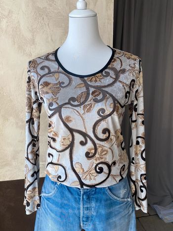 Top manches longues velours vintage S/M