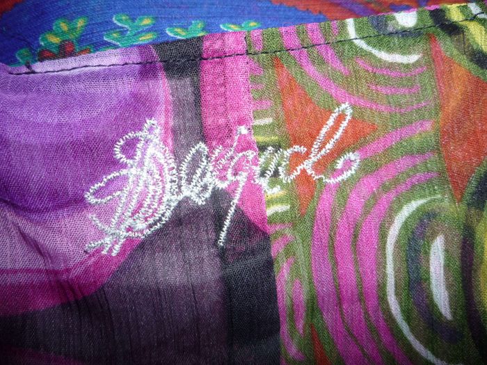 CHEMISIER ML NOIR AVEC MOTIFS MULTICOLORES "DESIGUAL" - TAILLE XL - n°01 - photo numéro 6