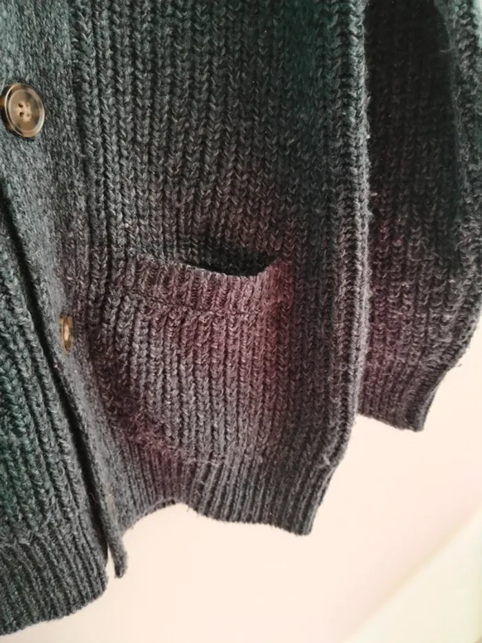 Gilet boutonné maille gris bleu George 6 ans - photo numéro 4