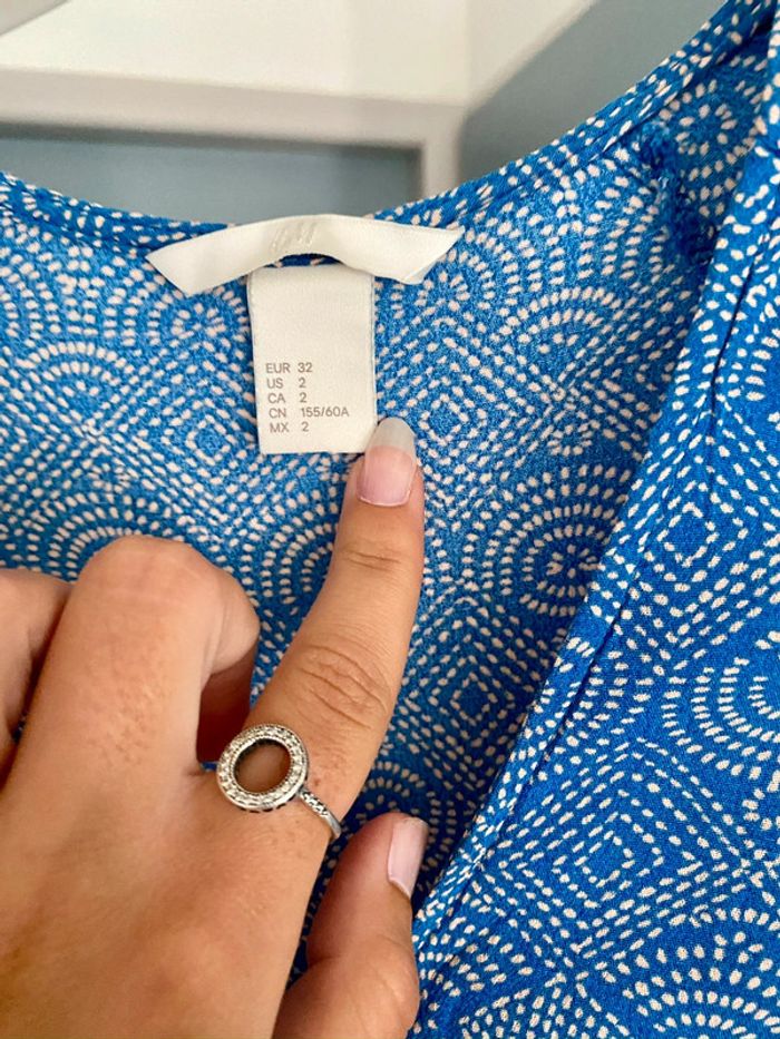 Combishort bleue clair à motifs H&M Taille 32 - photo numéro 2