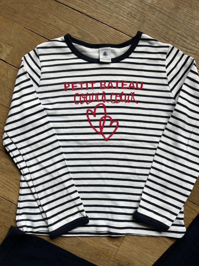 Pyjama marine et blanc Petit Bateau 4 ans - photo numéro 2