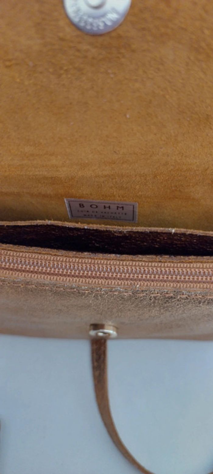 Sac pochette Bohm "Bahamas" cuir doré - photo numéro 6