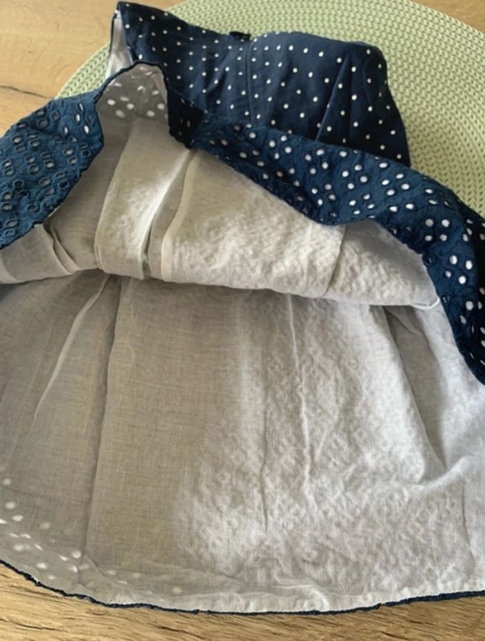 Robe bleu marine a pois blanc -12mois - catimini - photo numéro 6