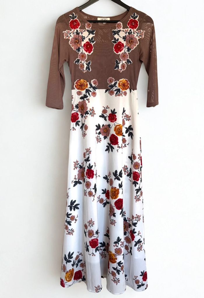 Robe fleurie brodée de perles Print Flowers Dress Size S - photo numéro 3