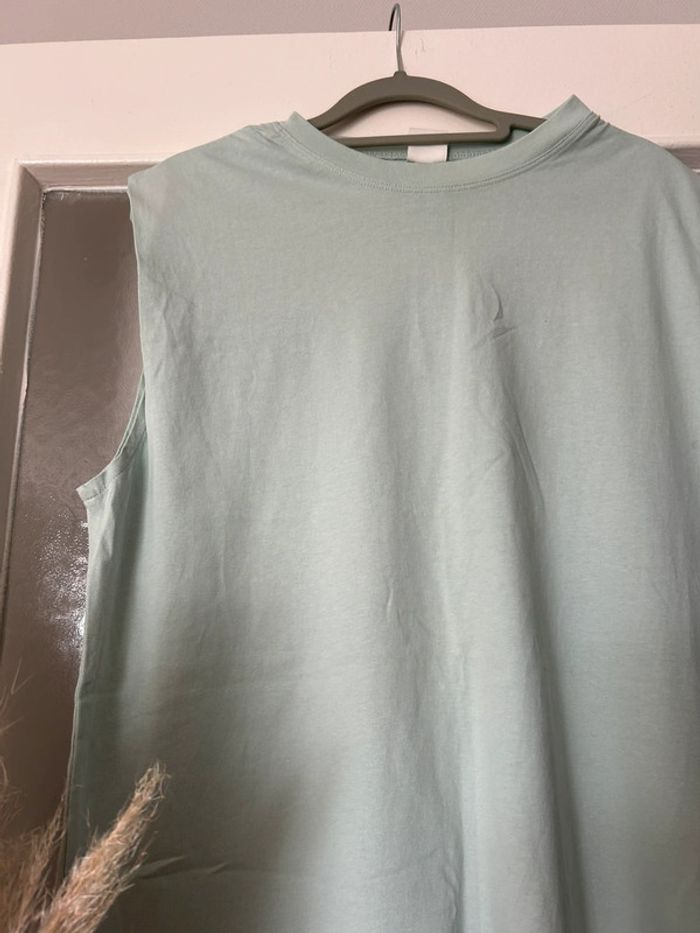T-shirt robe sans manche turquoise h&m S - photo numéro 3