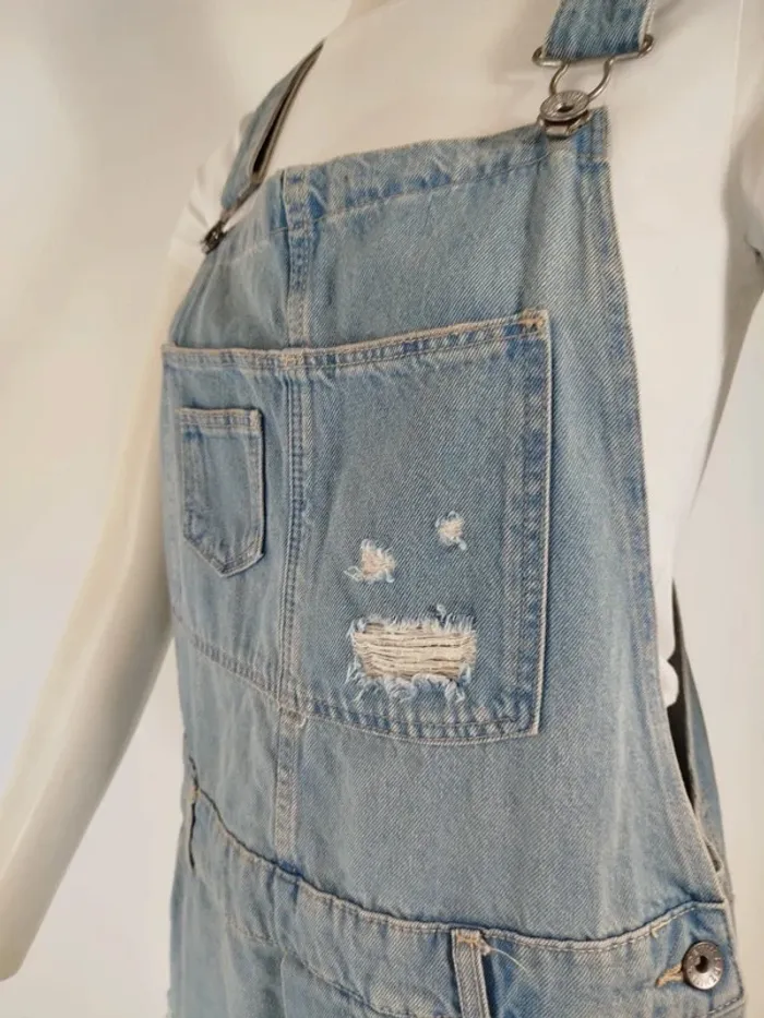Salopette short en Jean femme - Taille 38 M - A169 - photo numéro 12