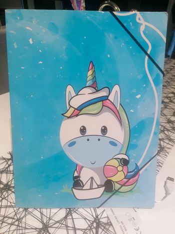 Pochette chemise élastique licorne 🎒