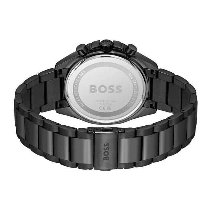 MONTRE CHRONOGRAPHE EN ACIER PLAQUÉ NOIR AVEC BRACELET À MAILLONS - photo numéro 7