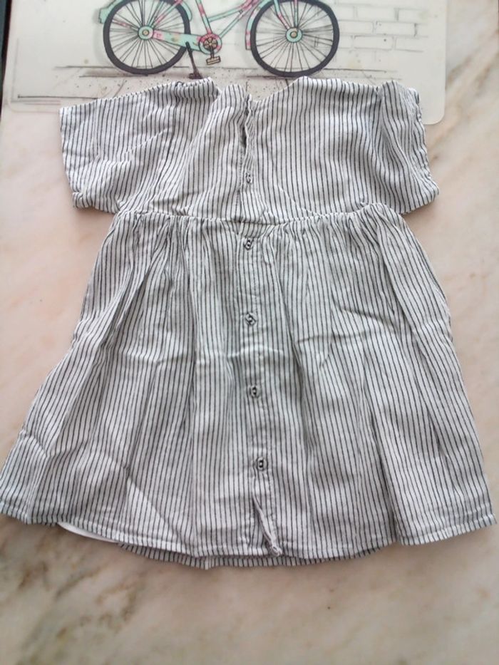 Robe blanche rayure bleu marine Kiabi - photo numéro 2
