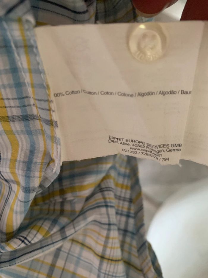 Blouse Esprit taille 46 manches 3/4 rayé bleu ciel - photo numéro 12