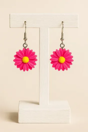 Boucles d’oreilles fleurs rose